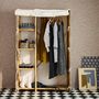 Voir la diapositive 2 : SWEEEK Armoire dressing en bambou. 3 étagères L110 x P40 x H170cm