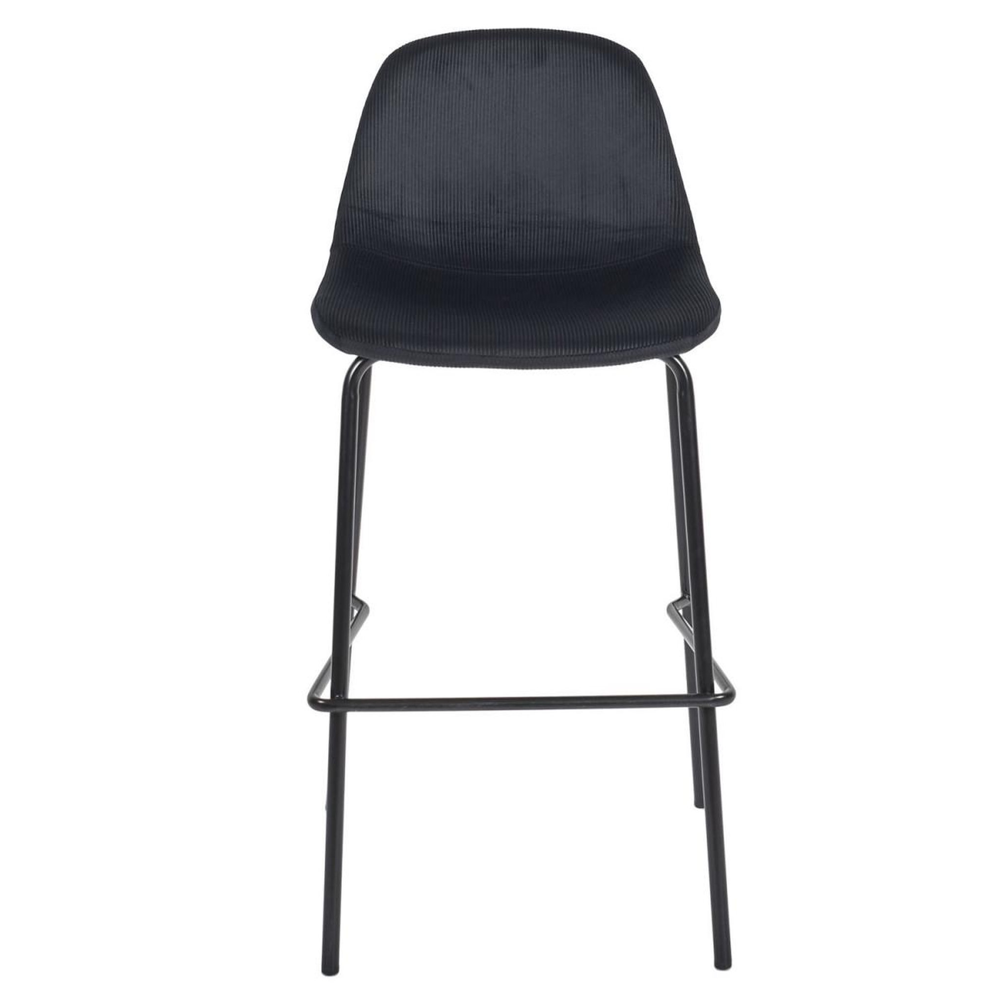 Voir la diapositive 3 : The Home Deco Factory Lot de 2 chaises de bar velours  giulia  100cm noir