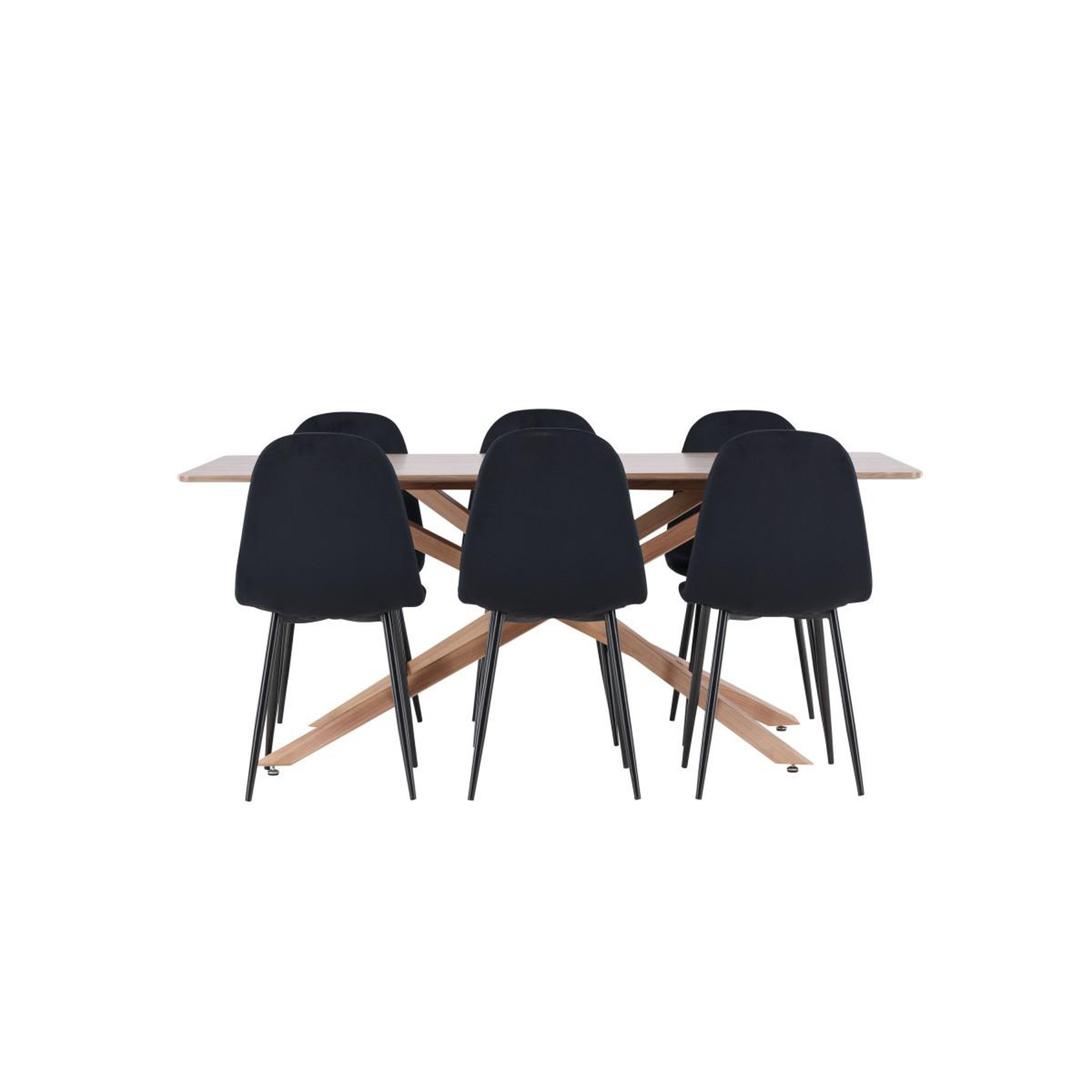 Voir la diapositive 2 : Paris Prix Ensemble table à manger & 6 chaises  piazza & polar  180cm marron & noir
