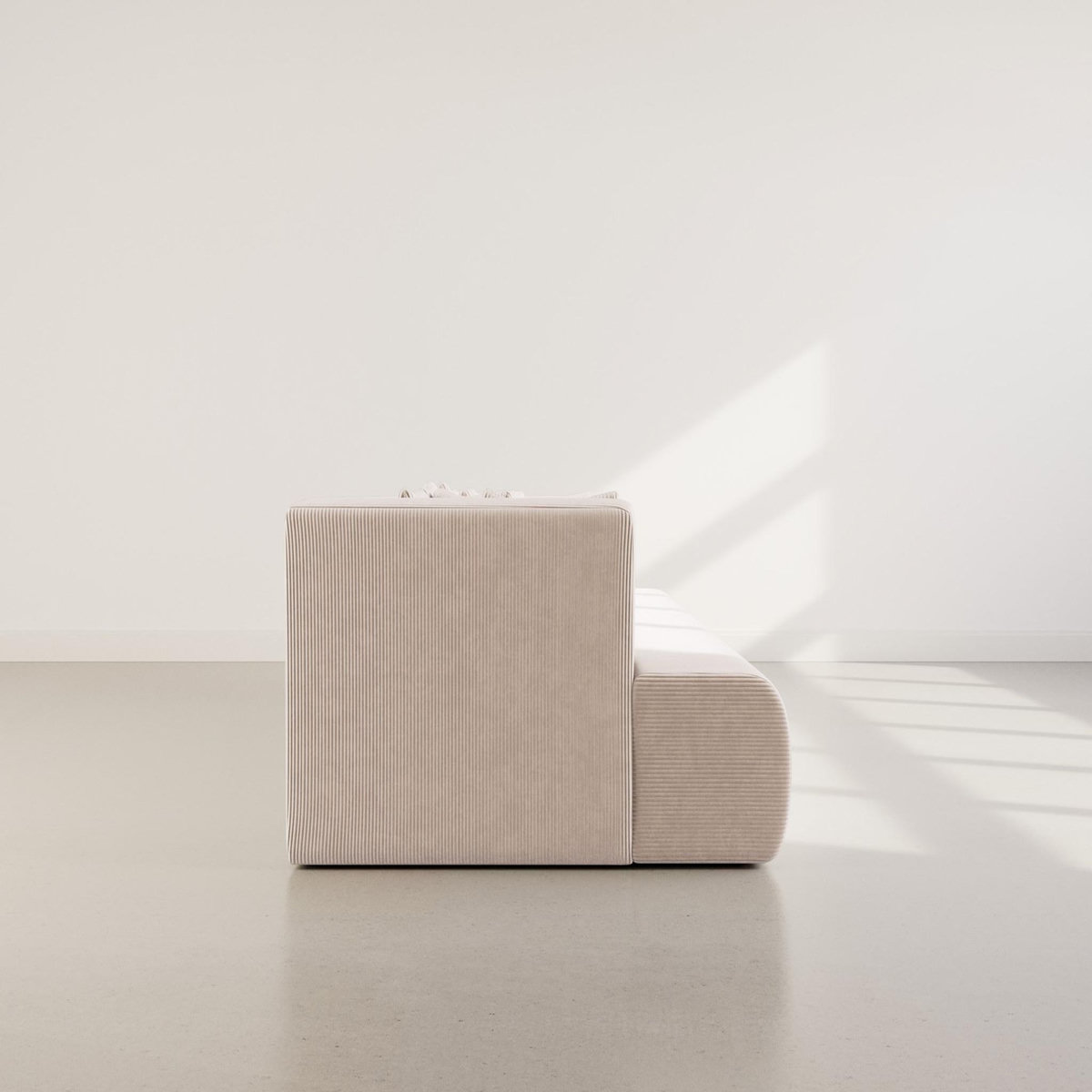 LISA DESIGN Onyx - canapé droit 4 places avec double méridienne - assise profonde - en velours côtelé