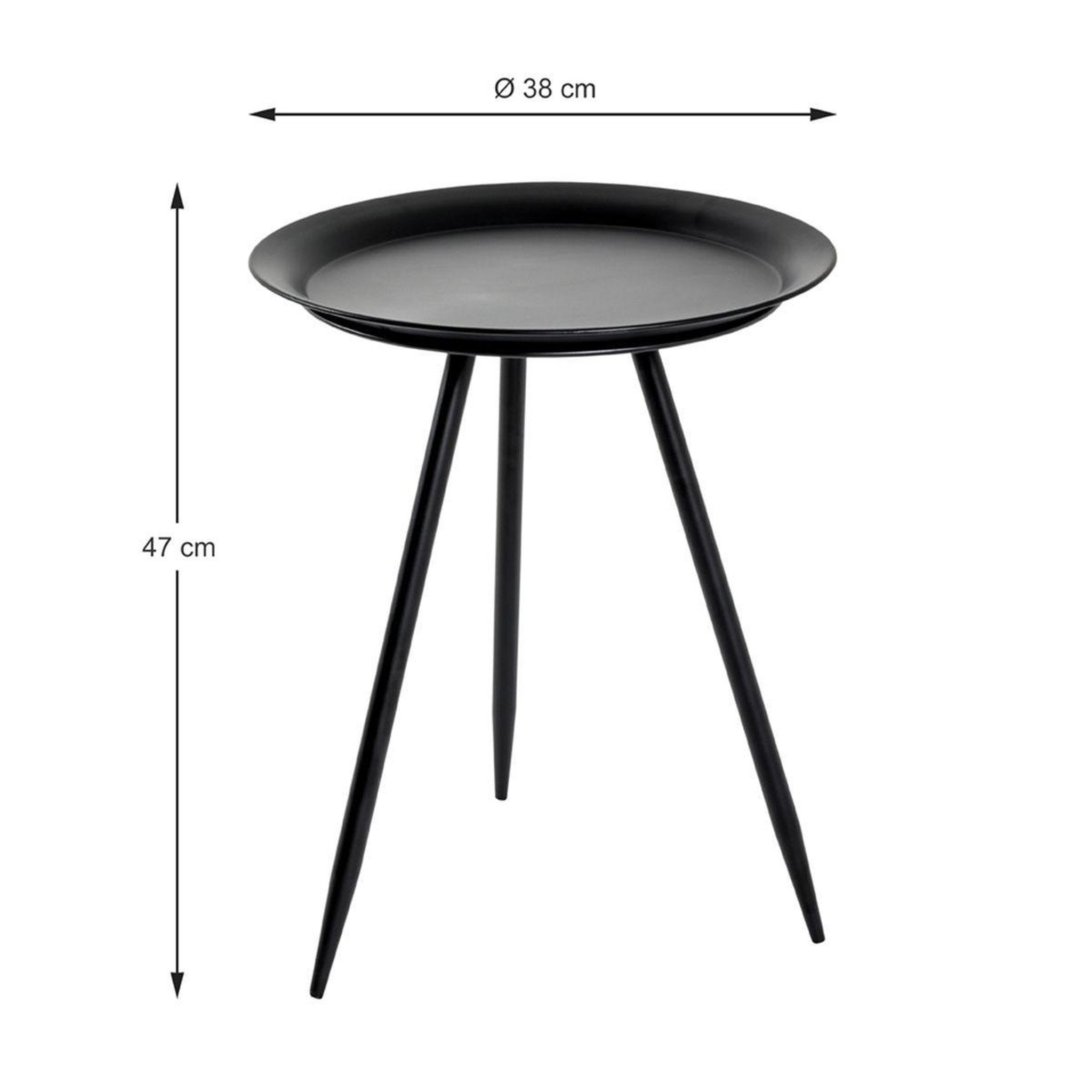 Voir la diapositive 3 : Paris Prix Table d'Appoint Design en Métal  Laqué  47cm Noir