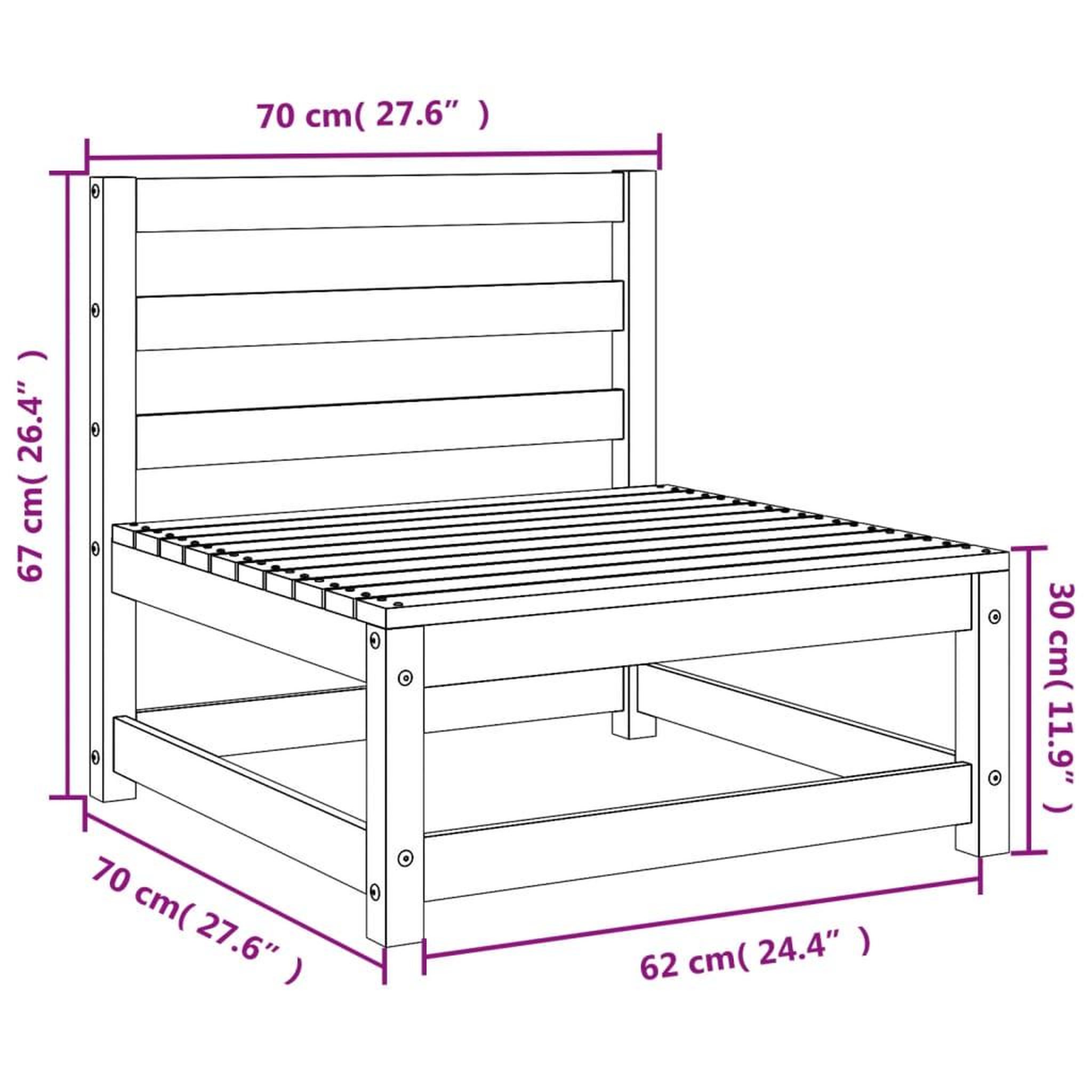 Voir la diapositive 6 : VIDAXL Canapes de jardin sans accoudoirs 2 pcs bois massif douglas