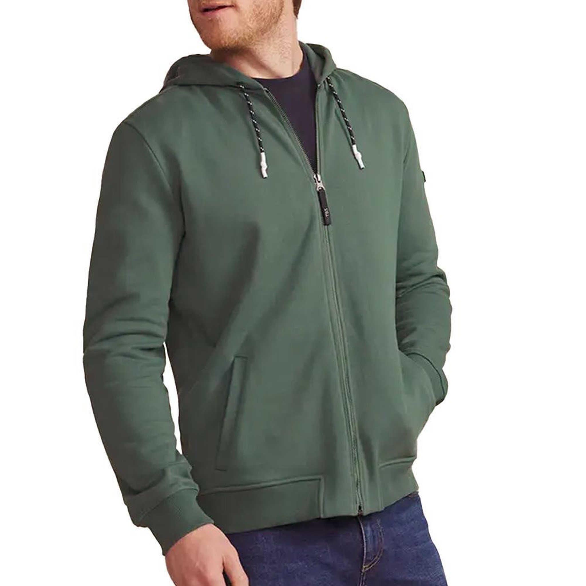 Voir la diapositive 1 : TBS Sweat zippé vert homme tbs julinzip