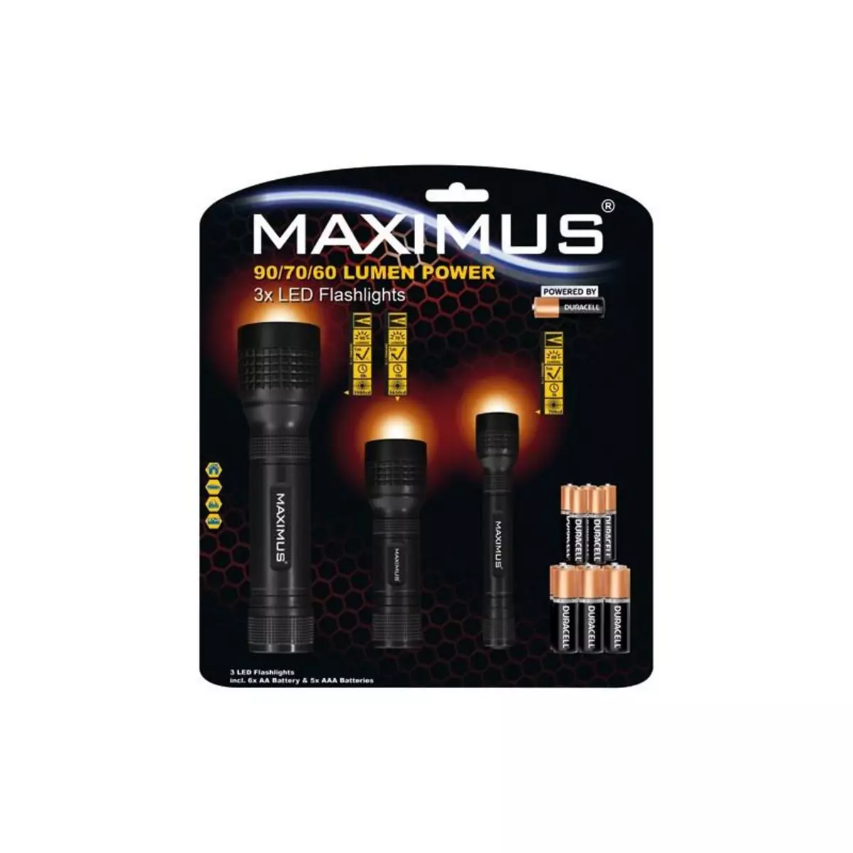 maximum LAMPE TORCHE X3 60 70 90 LUMENS MAXIMUS - M-FL-022-DU