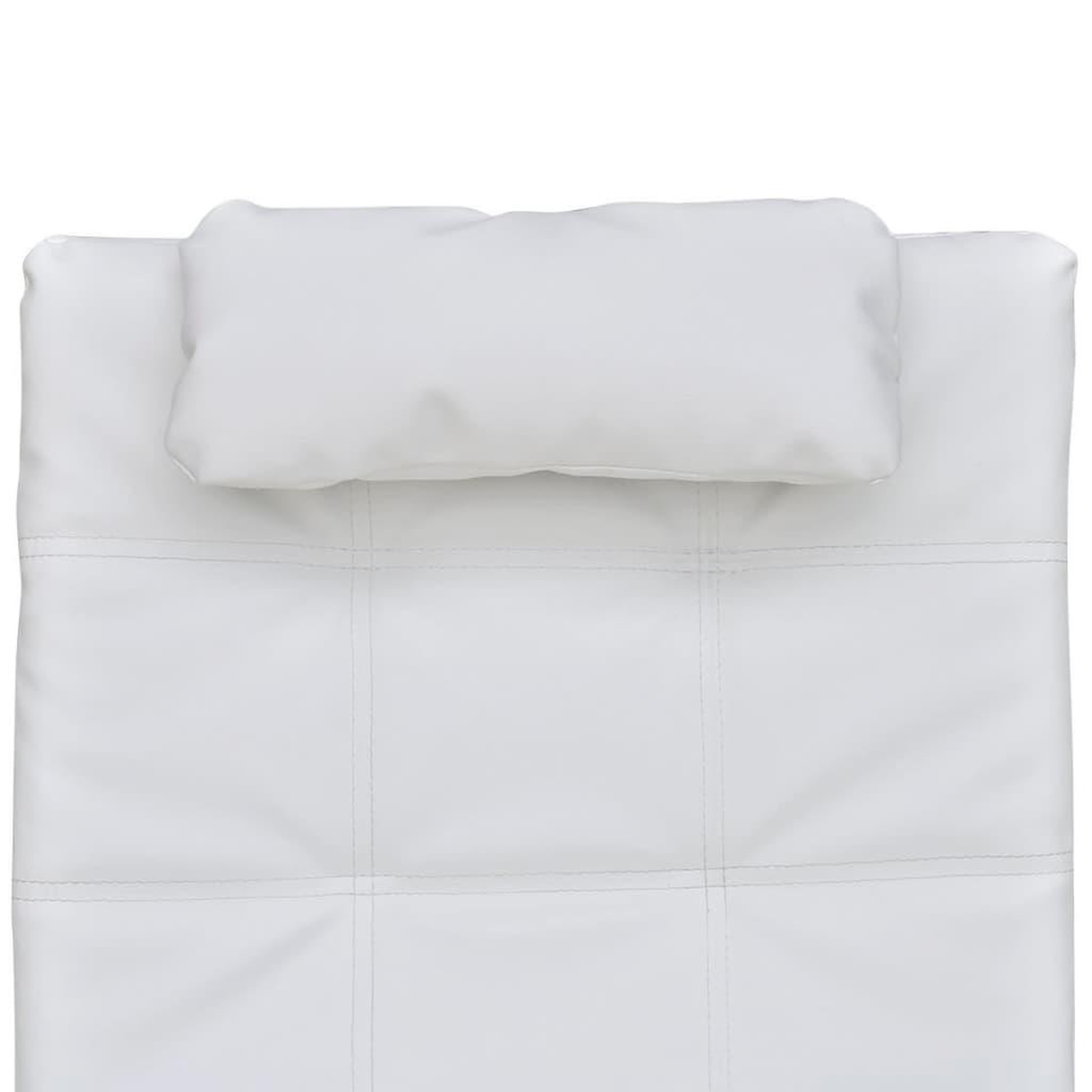 Voir la diapositive 4 : VIDAXL Chaise longue avec oreiller Blanc Similicuir