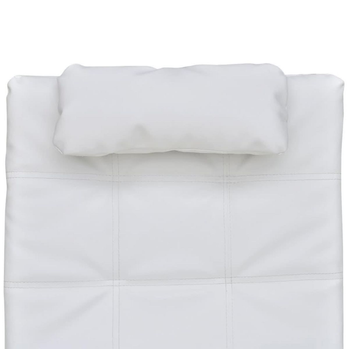 VIDAXL Chaise longue avec oreiller Blanc Similicuir