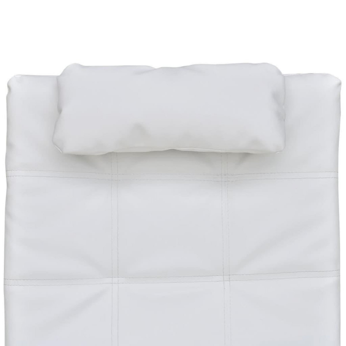 VIDAXL Chaise longue avec oreiller Blanc Similicuir