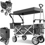 Voir la diapositive 1 : tectake Chariot de jardin et de transport pliable avec toit gris