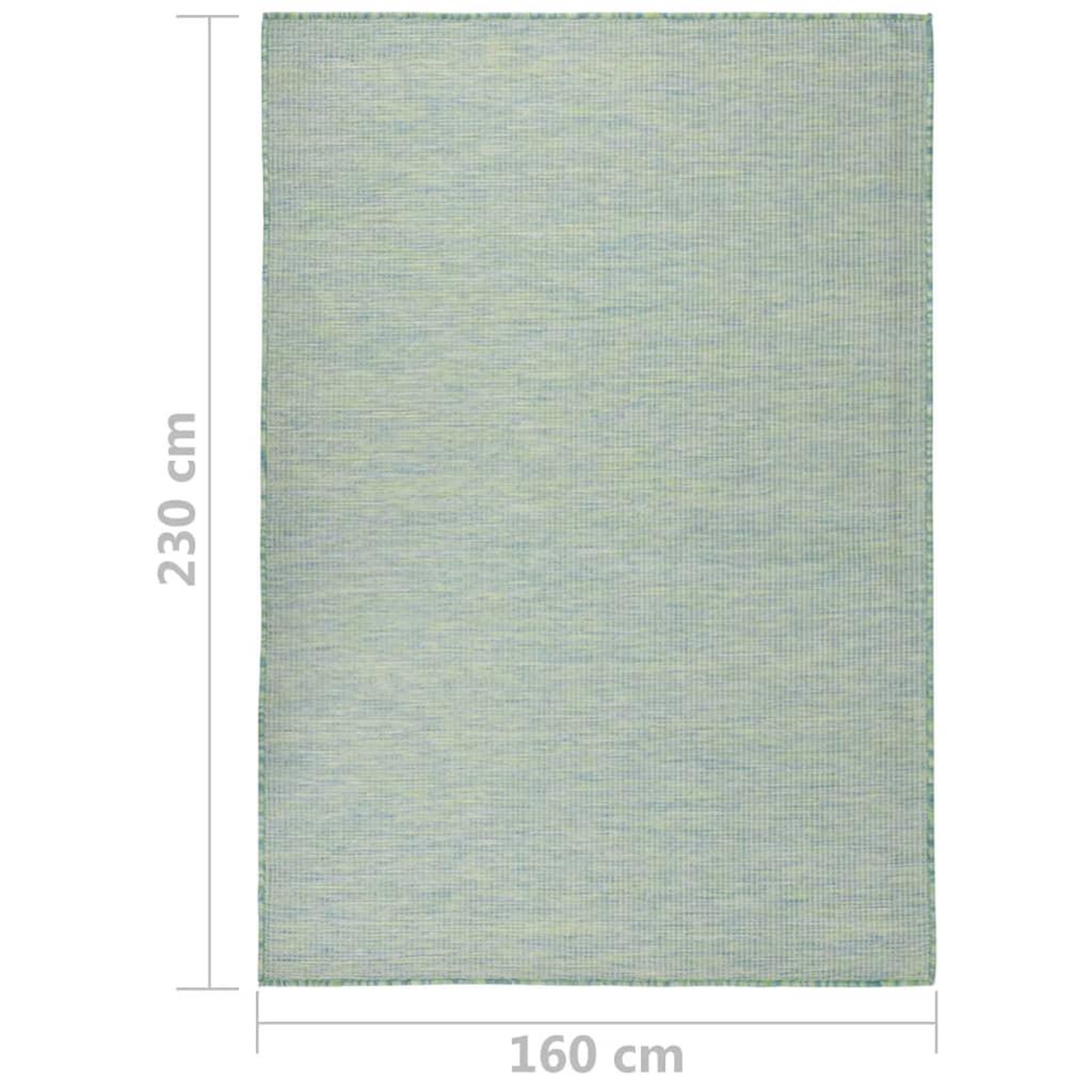 Voir la diapositive 6 : VIDAXL Tapis a tissage plat d'exterieur 160x230 cm Turquoise