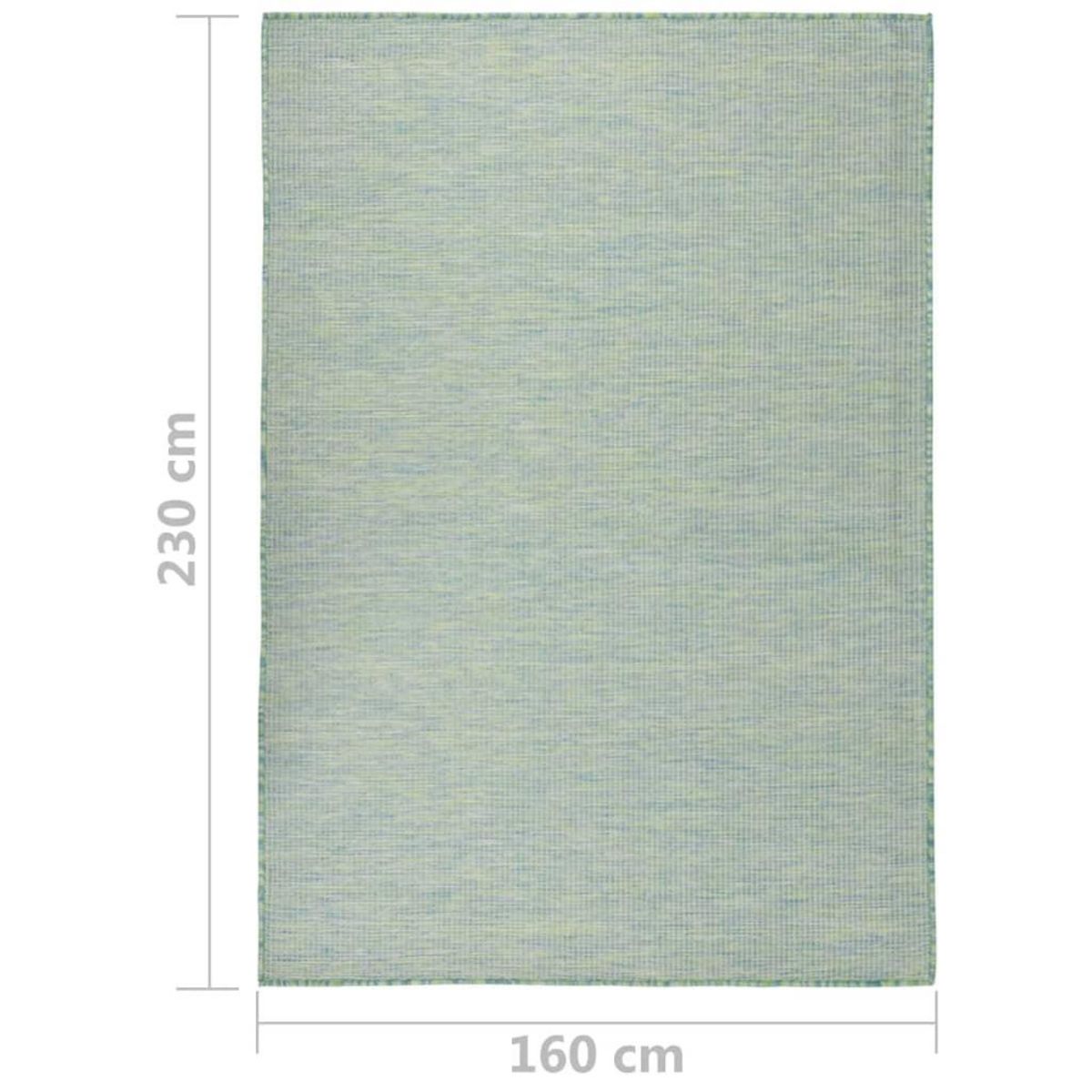 VIDAXL Tapis a tissage plat d'exterieur 160x230 cm Turquoise