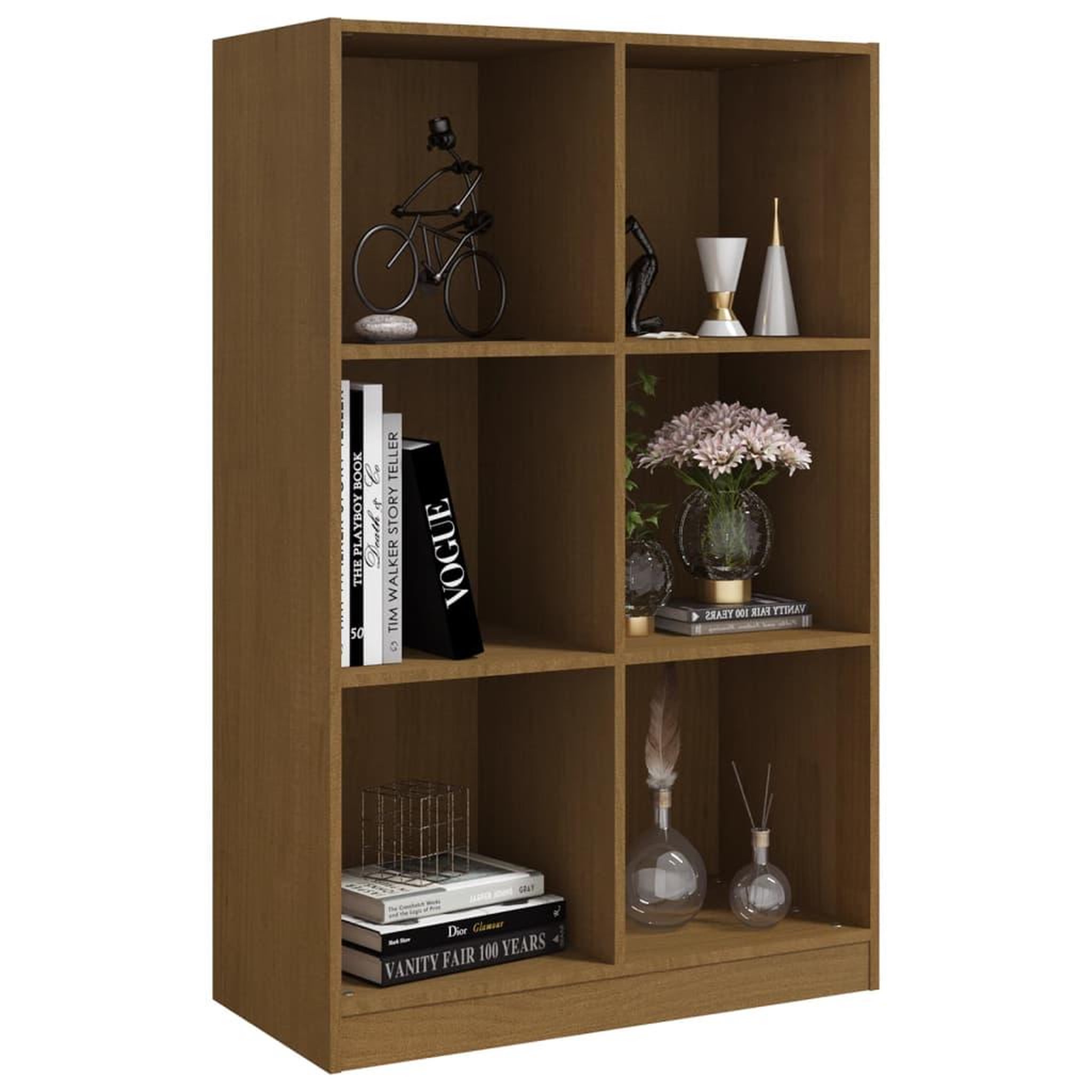 Voir la diapositive 4 : VIDAXL Bibliotheque Marron miel 70x33x110 cm Bois de pin massif