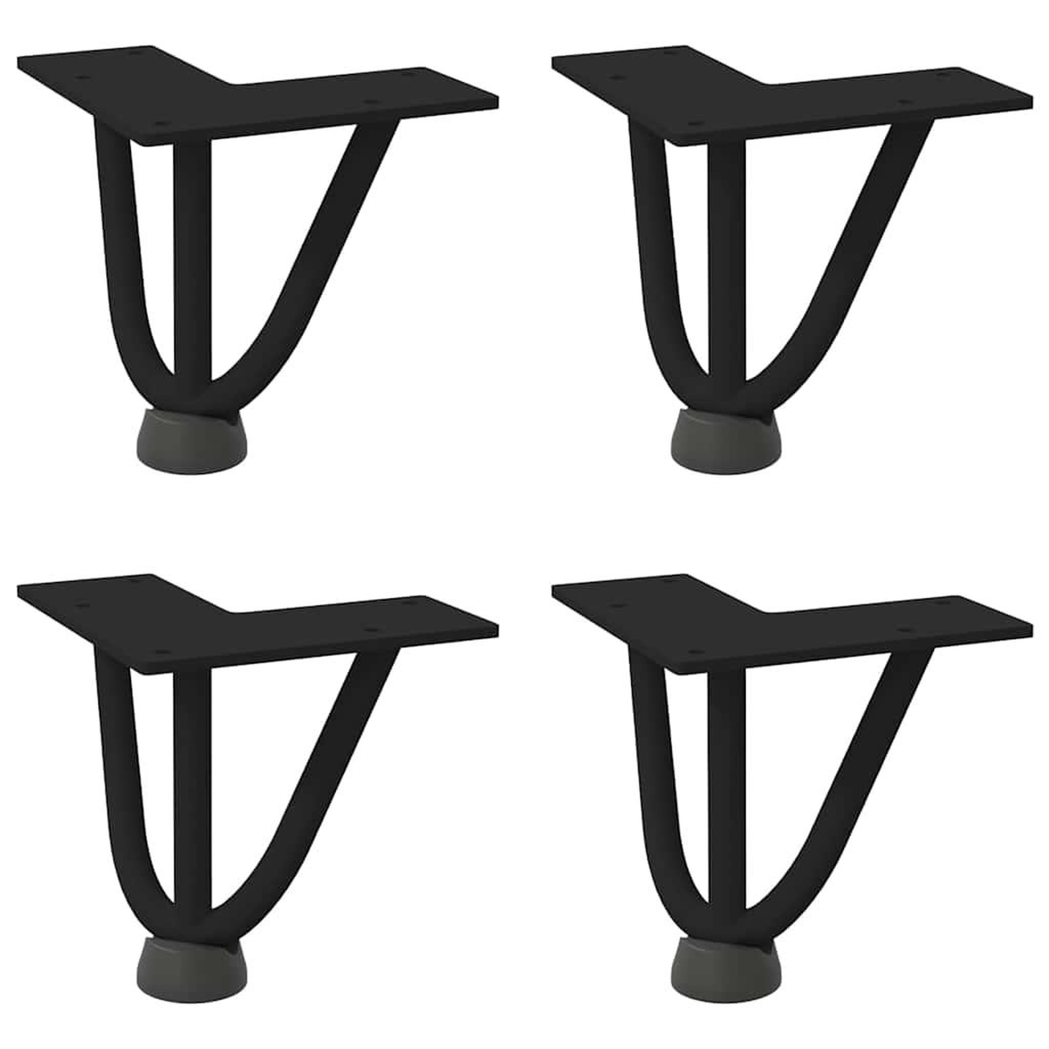 Voir la diapositive 2 : VIDAXL Pieds de table en forme d'epingle a cheveux 10 cm acier massif