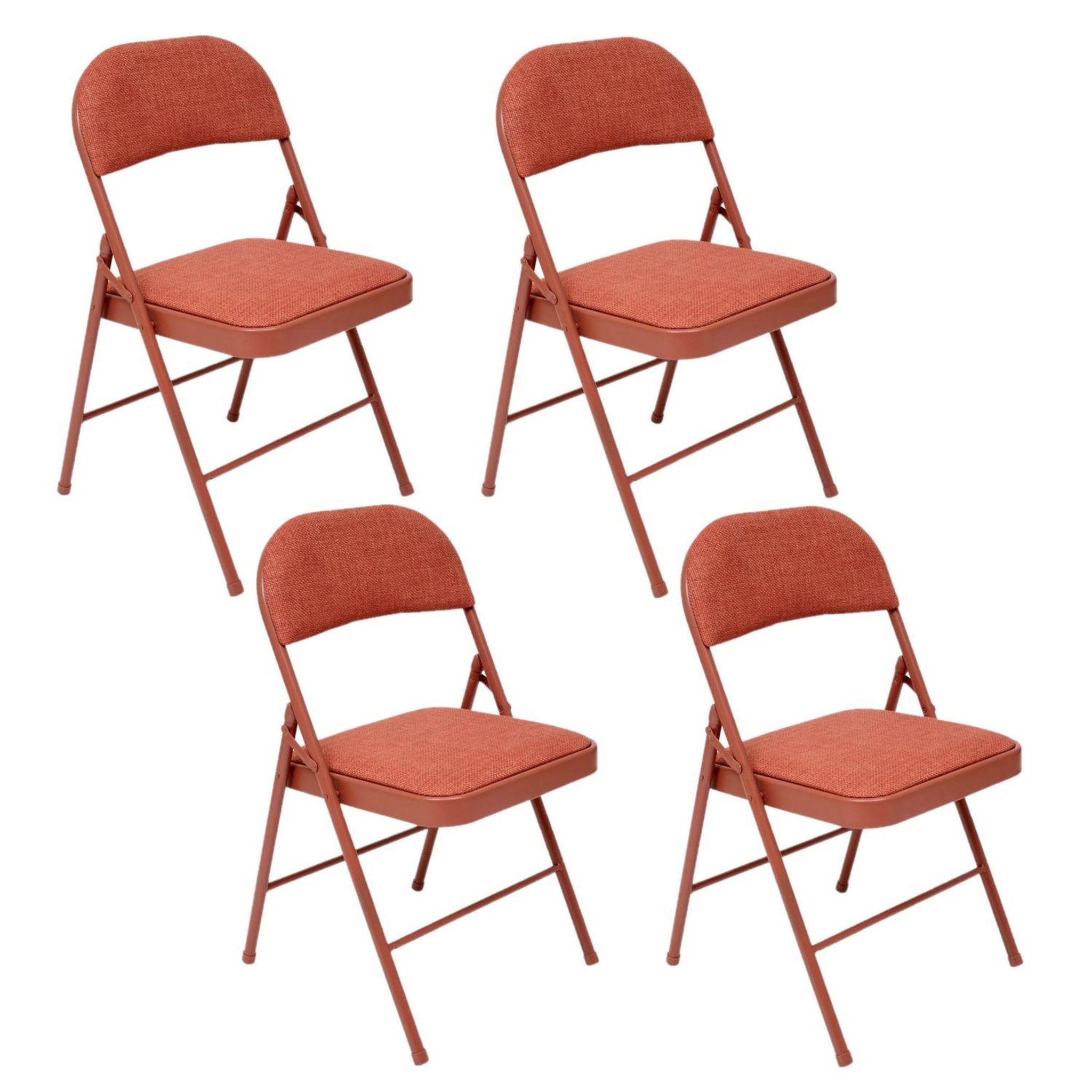 Voir la diapositive 1 : FIVE Lot de 4 chaises pliantes en tissu chiné FLEXY