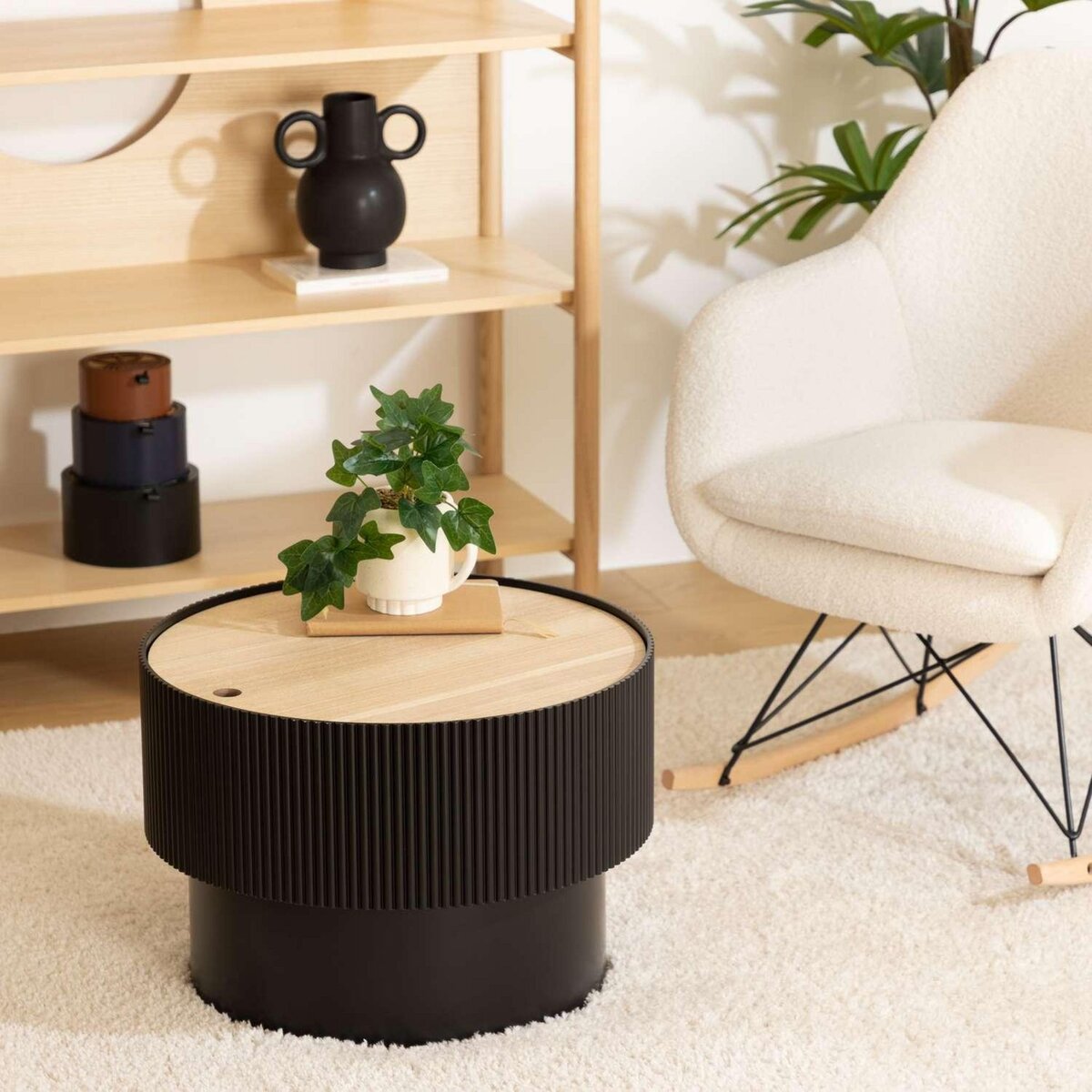 ATMOSPHERA Table basse coffre en bois ENOLA