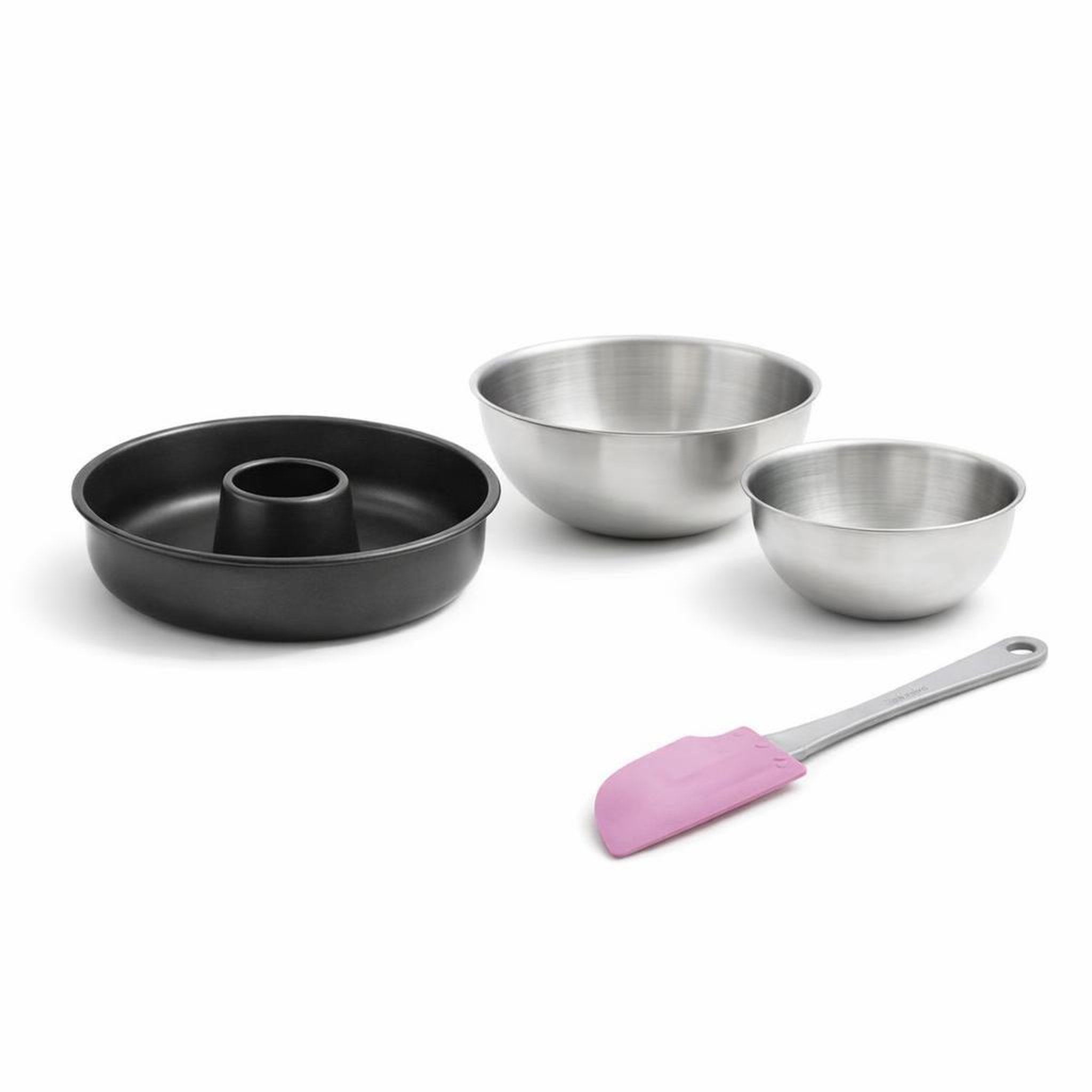 ZENKER Set de 4 ustensiles de pâtisserie moule à gâteaux 2 bols et spatule black mettallic black mettallic zenker  black mettallic