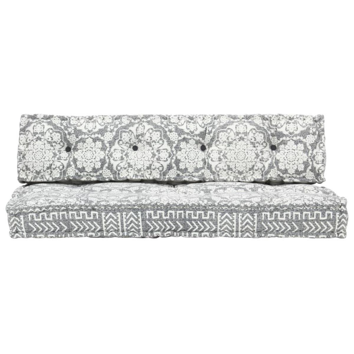 VIDAXL Coussin de canape palette Gris clair Tissu Patchwork