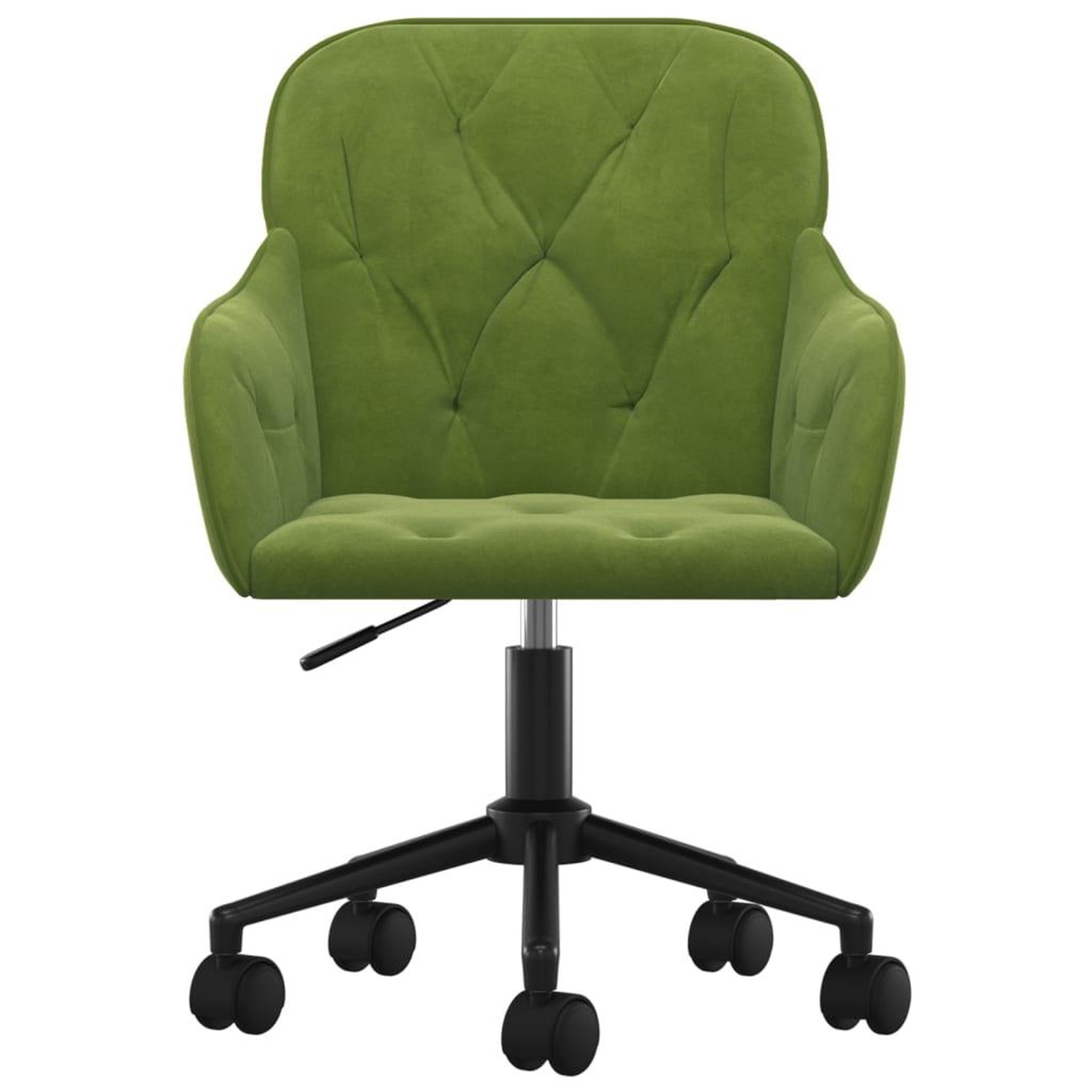 Voir la diapositive 3 : VIDAXL Chaise pivotante de bureau Vert clair Velours