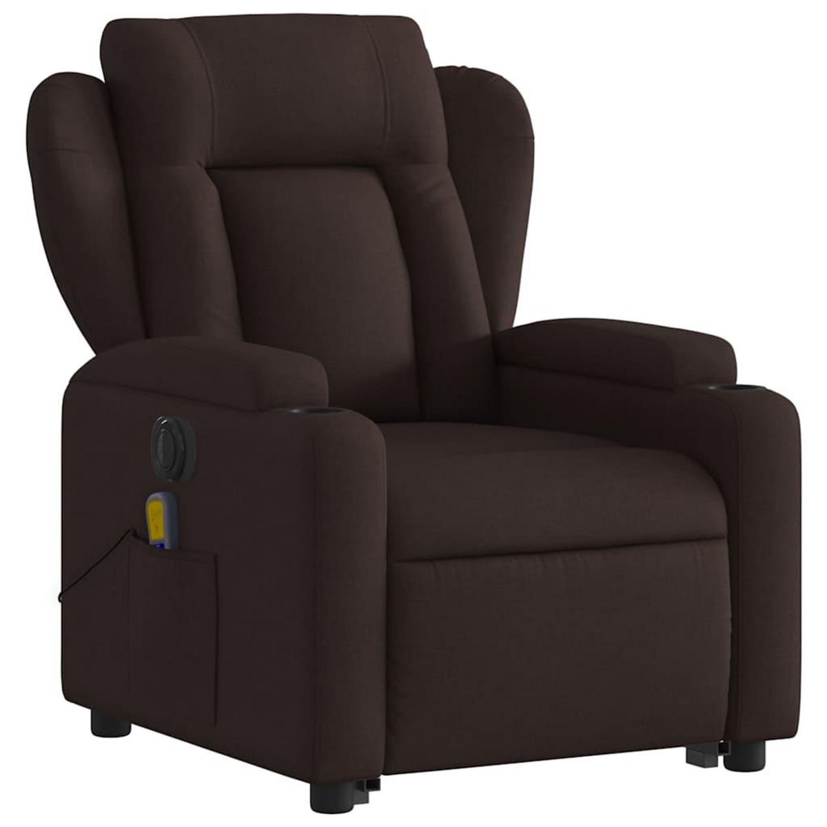 VIDAXL Fauteuil inclinable de massage electrique Marron fonce Tissu
