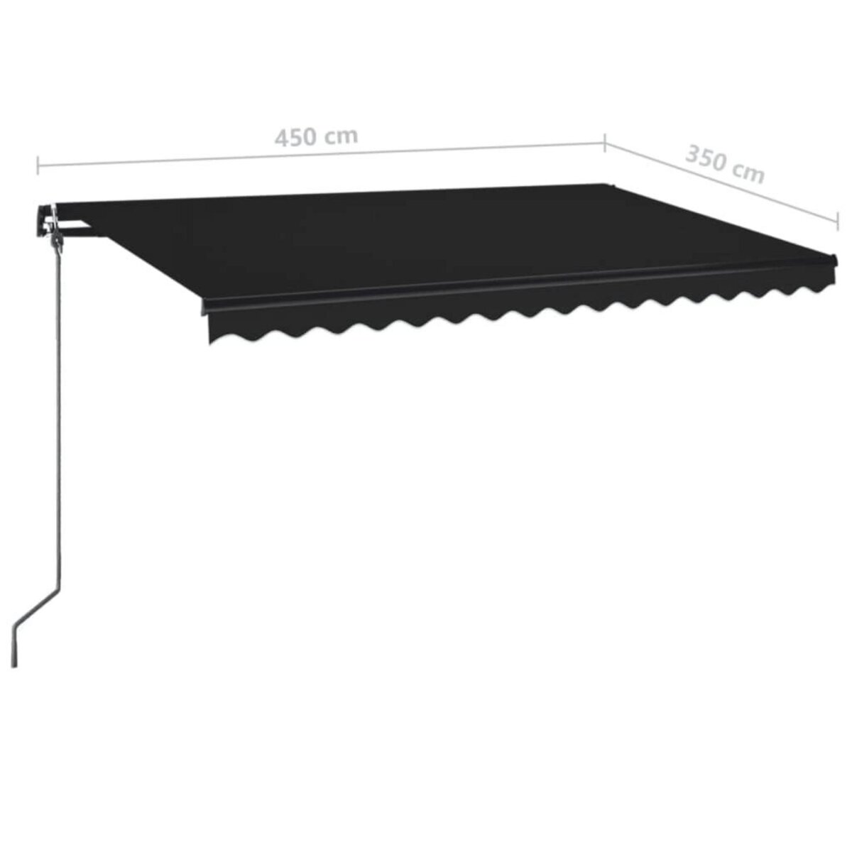 VIDAXL Auvent manuel retractable avec LED 450x350 cm Anthracite