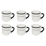 SECRET DE GOURMET Lot de 6 Tasses à Café  Alix  10cl Blanc & Noir