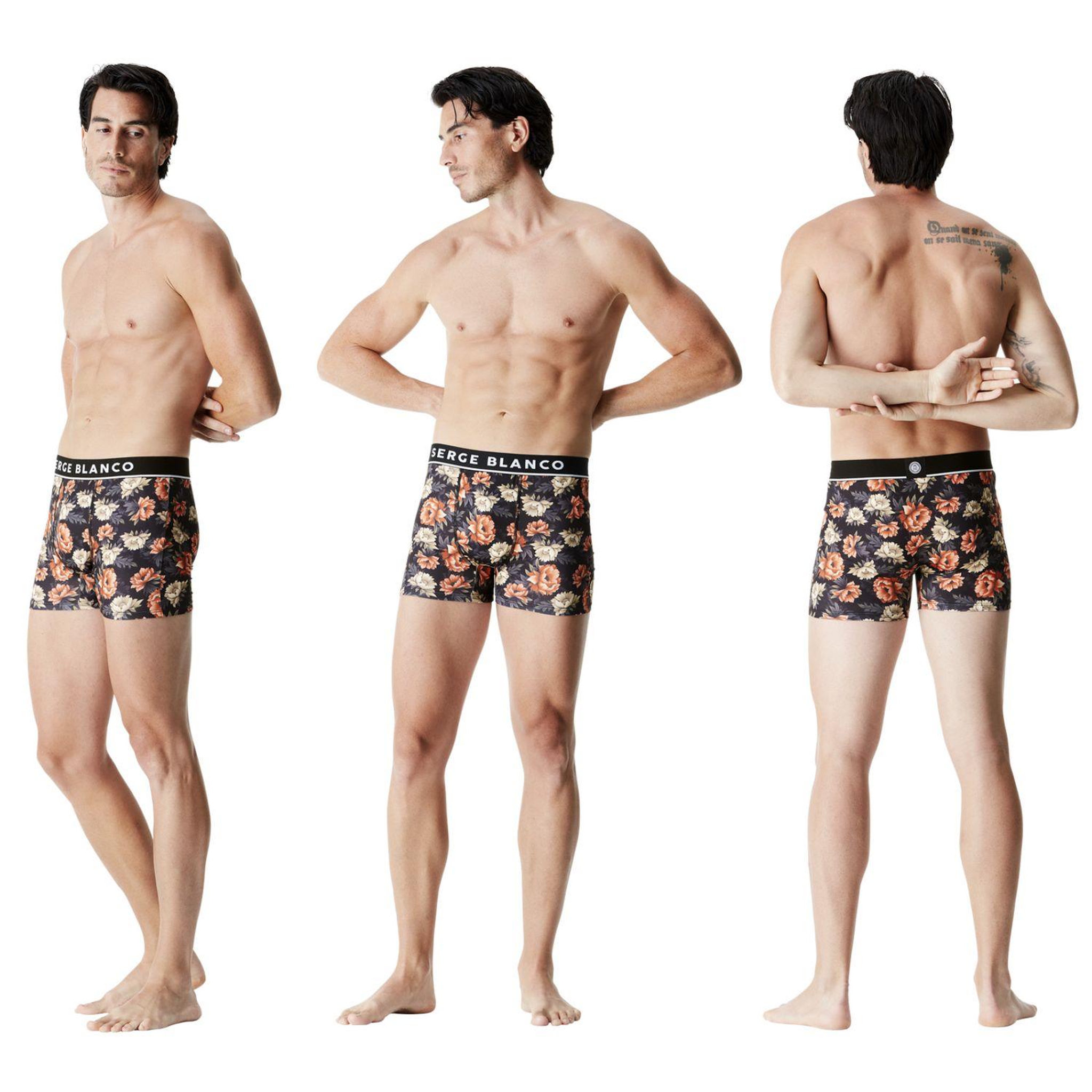 Voir la diapositive 3 : SERGE BLANCO Lot de 3 boxers homme Sublimation