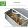 PAWHUT Poulailler cottage cage à poules sur pied dim. 162L x 76l x 79H cm multi-équipement toit polycarbonate bois sapin blanc gris