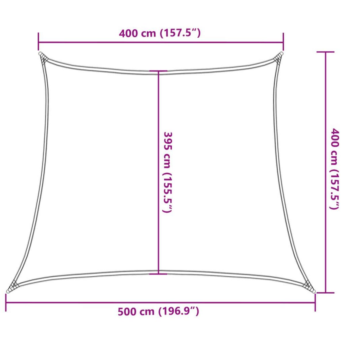 VIDAXL Voile d'ombrage 160 g/m^2 Creme 4/5x4 m PEHD
