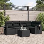 VIDAXL Salon de jardin 6 pcs avec coussins noir resine tressee