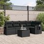 Voir la diapositive 1 : VIDAXL Salon de jardin 6 pcs avec coussins noir resine tressee