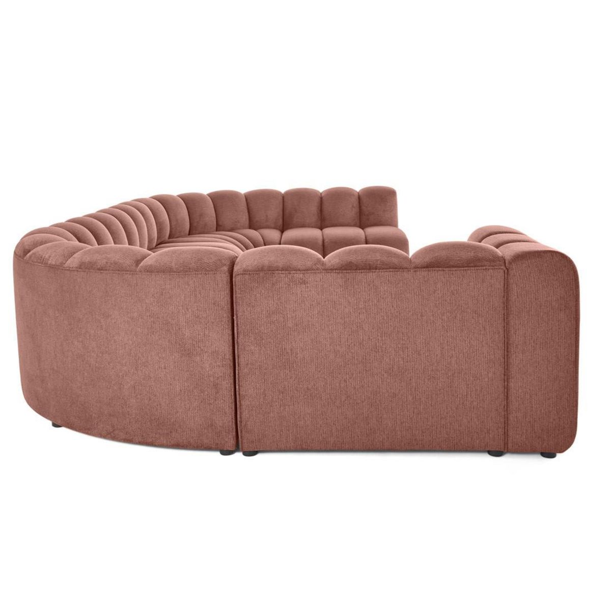 LISA DESIGN Debbie - canapé modulable panoramique d'angle droit 7 places en tissu texturé