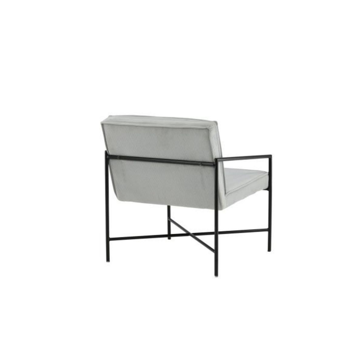Paris Prix Fauteuil Design Velours Côtelé  Rakel  78cm Gris