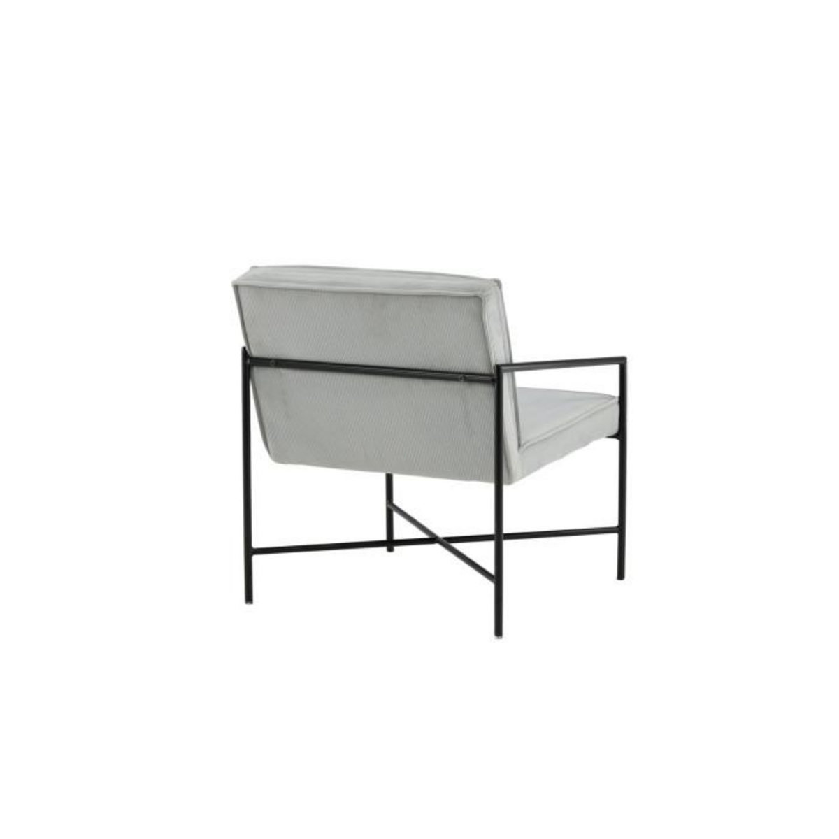 Paris Prix Fauteuil Design Velours Côtelé  Rakel  78cm Gris