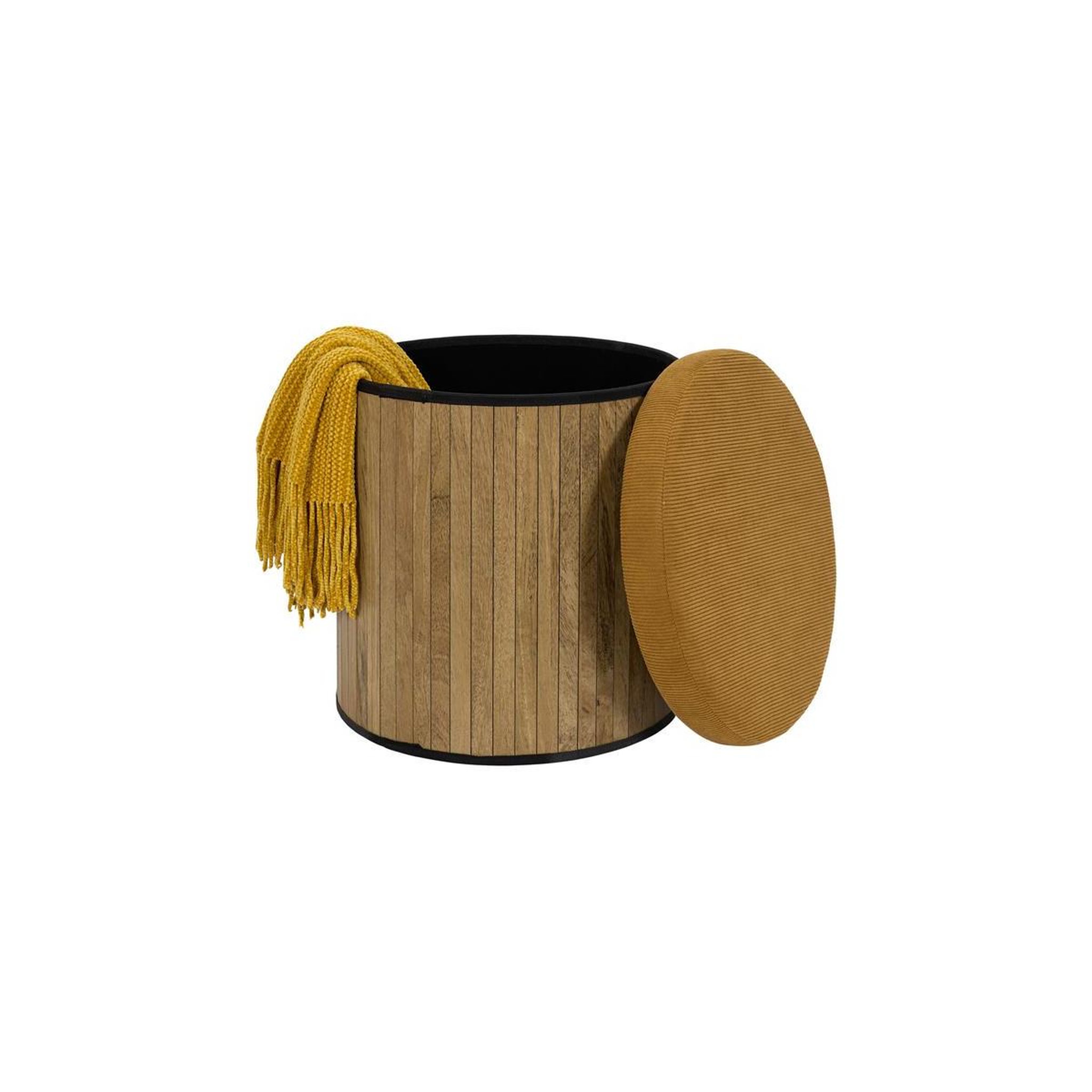 Voir la diapositive 3 : The Home Deco Factory Pouf coffre pliable  jules  38cm jaune