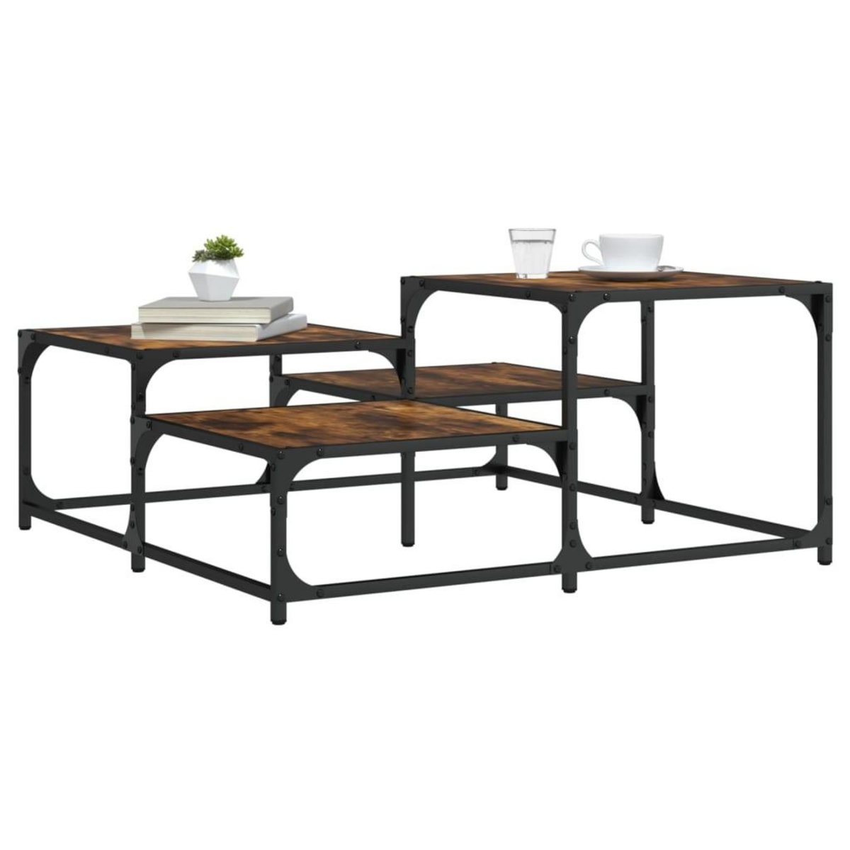 VIDAXL Table basse chene fume 87,5x87,5x40cm bois d'ingenierie