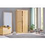 Voir la diapositive 8 :  Armoire de chambre 2 portes avec penderie pin massif naturel ULLI