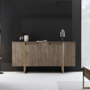 Voir la diapositive 2 : CONCEPT USINE Buffet design bois et or 160 cm - 4 portes LUXOR