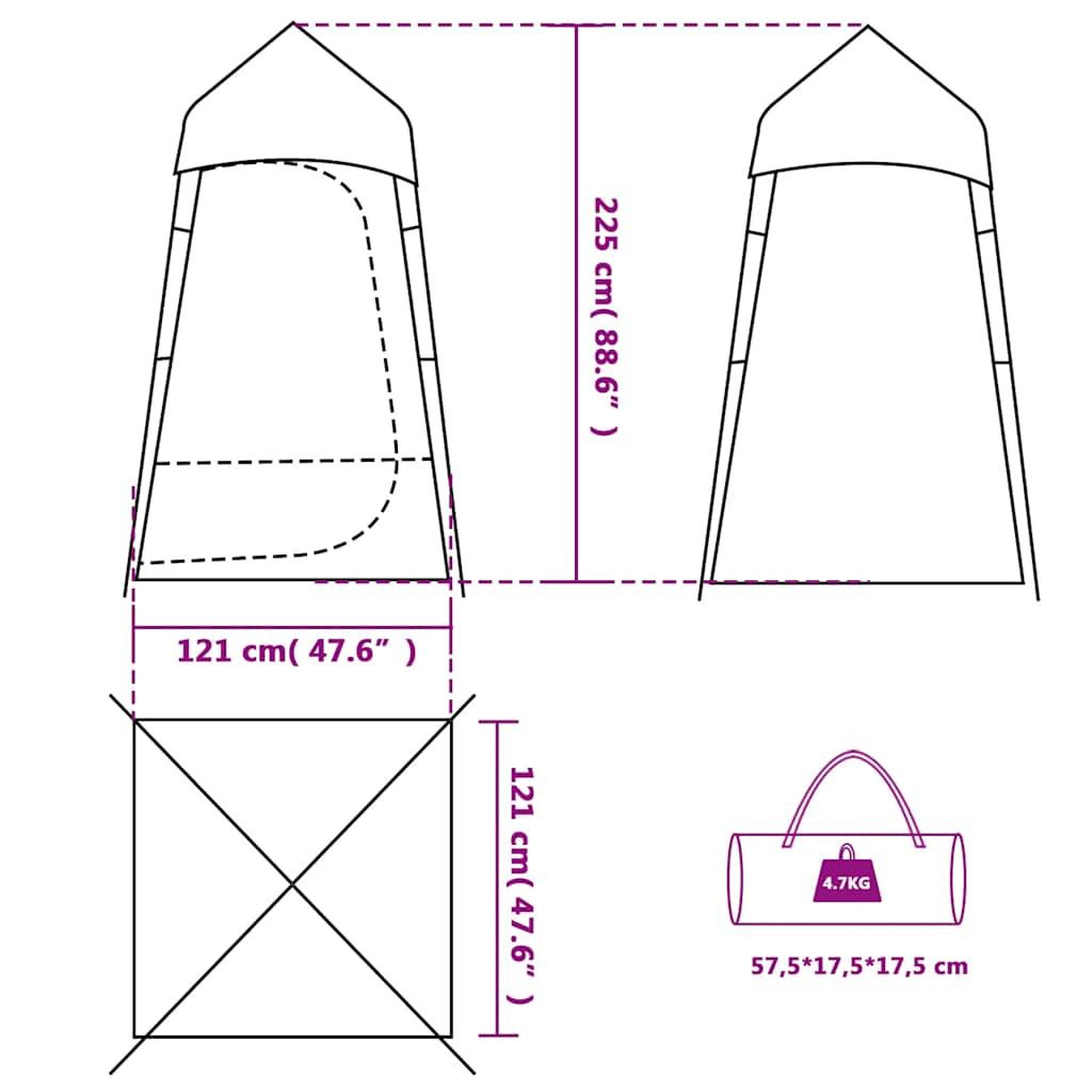 Voir la diapositive 6 : VIDAXL Tente de toilette vert impermeable