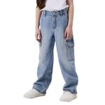 NAME IT Jean Droit Fille Name it Wide Cargo. Coloris disponibles : Bleu