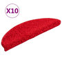 Voir la diapositive 2 : VIDAXL Tapis d'escalier 10 pcs 56x17x3 cm Rouge