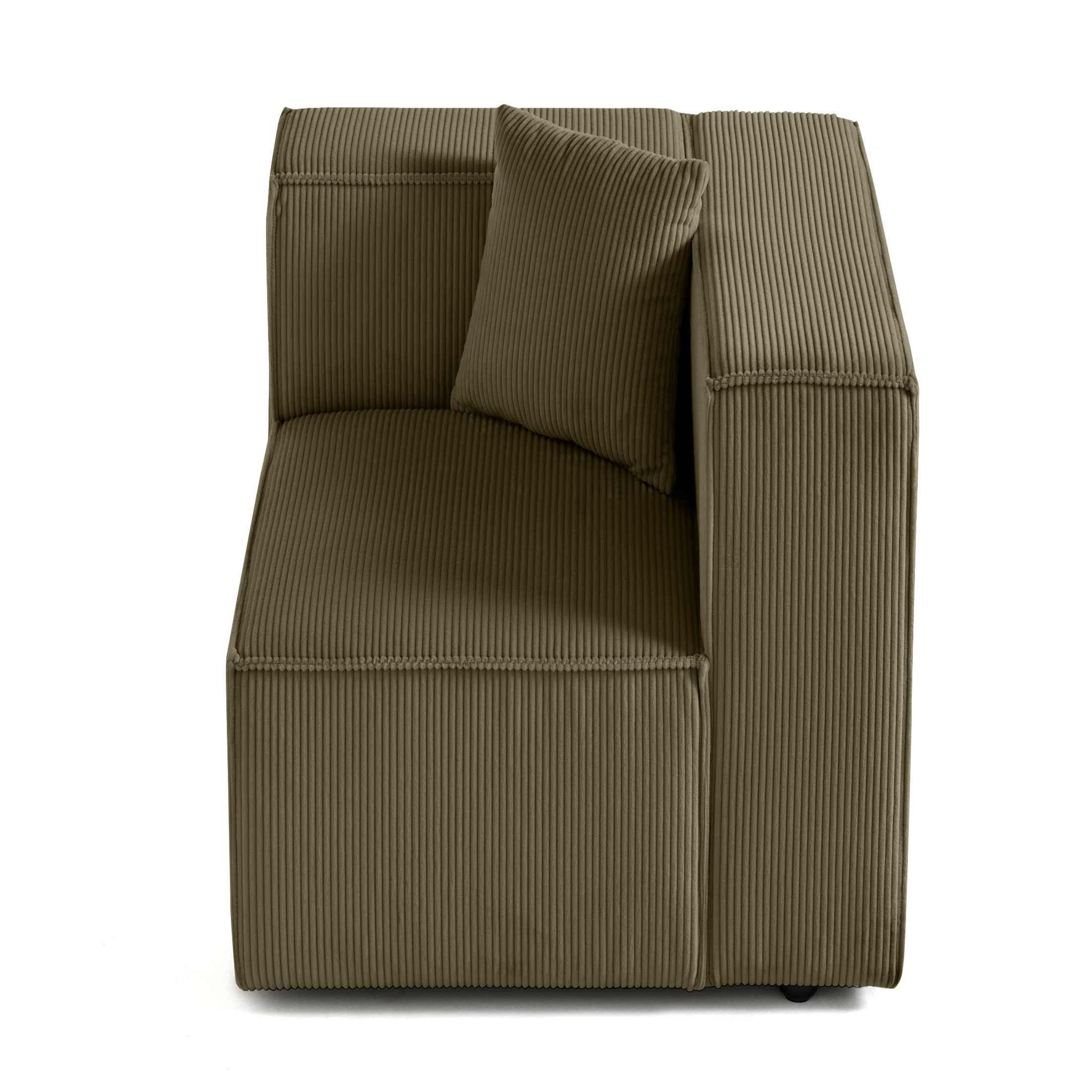 Voir la diapositive 1 : LISA DESIGN Arty - module d'assise droit - en velours côtelé