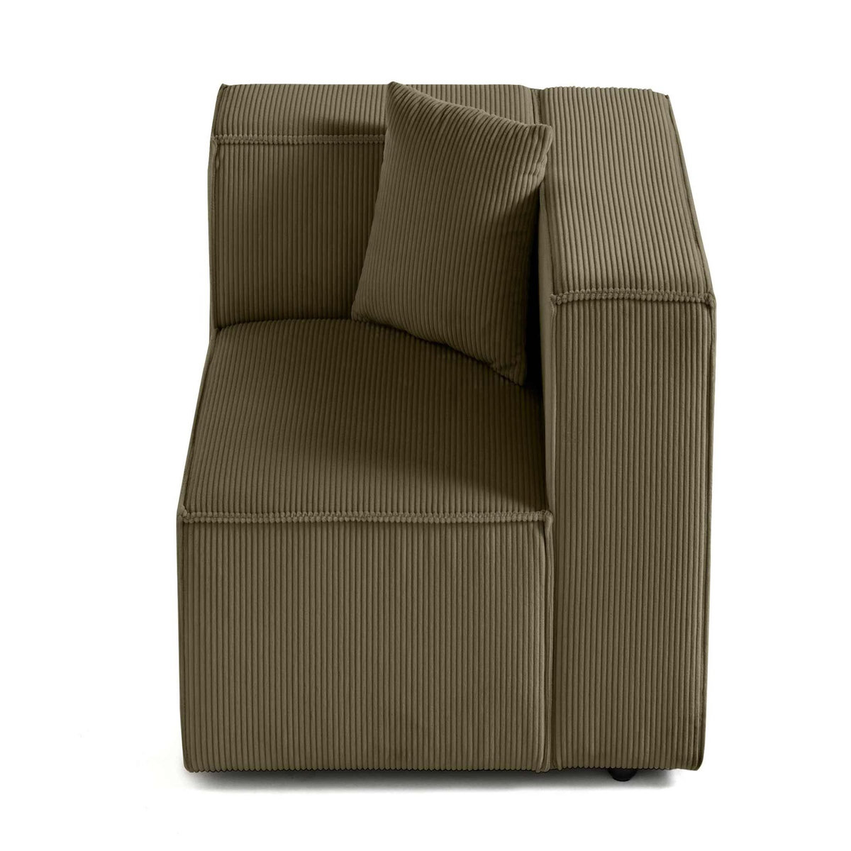 LISA DESIGN Arty - module d'assise droit - en velours côtelé