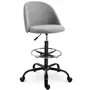 VINSETTO Vinsetto Chaise de bureau assise haute réglable 103-123H cm pivotant 360° lin gris