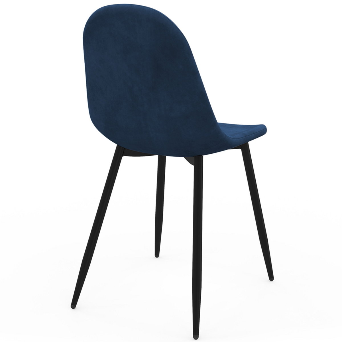 ID MARKET Lot de 6 chaises DALI en velours mix color bleu, gris foncé, gris clair et jaune