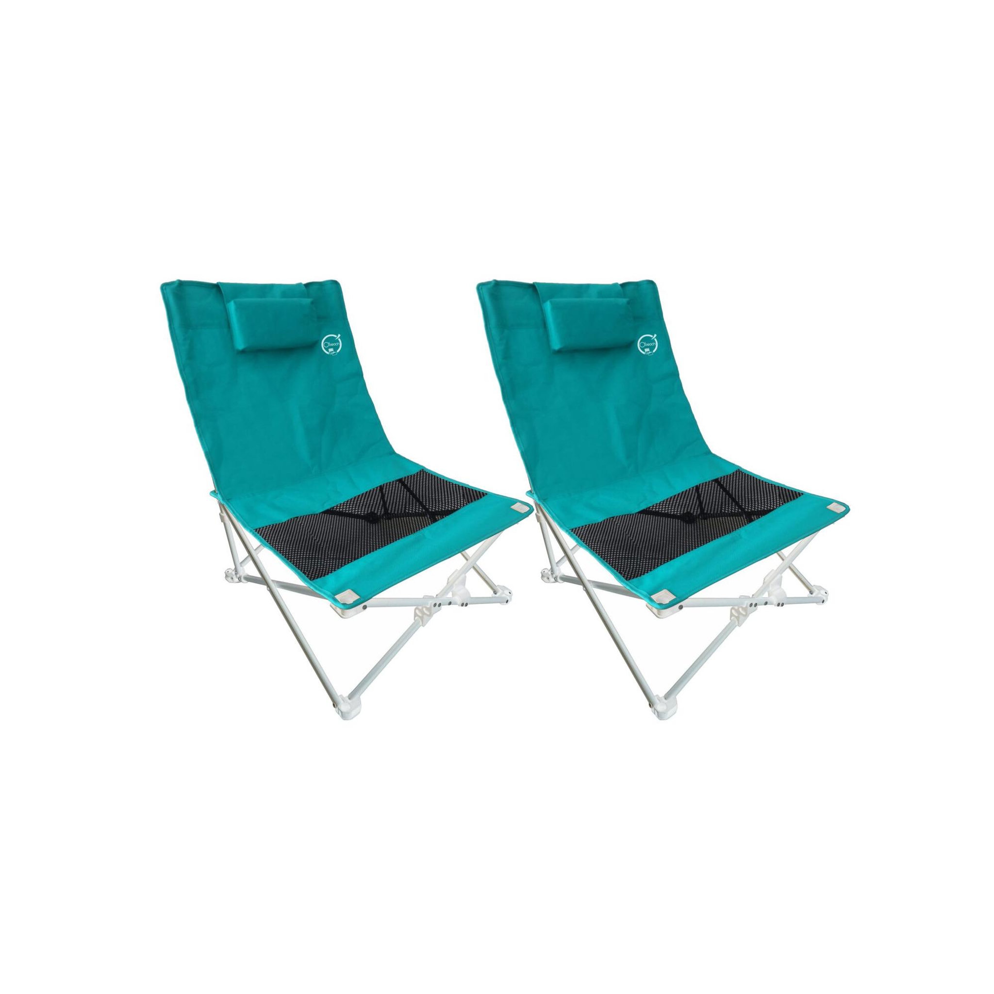 O'Sun Lot de 2 sièges de plage pliables - O'Beach - Housse de transport inclus - 71 x 55 x 65 cm