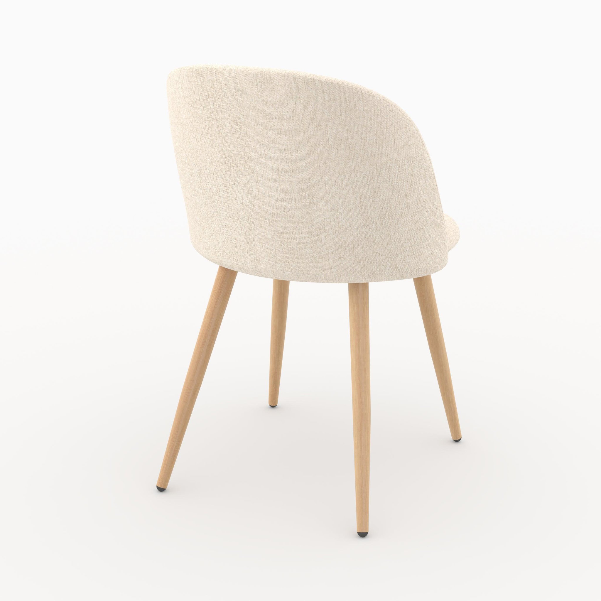 Voir la diapositive 6 : MAISON PAVANE Lot de 2 chaises en tissu beige et pieds en métal-cozy