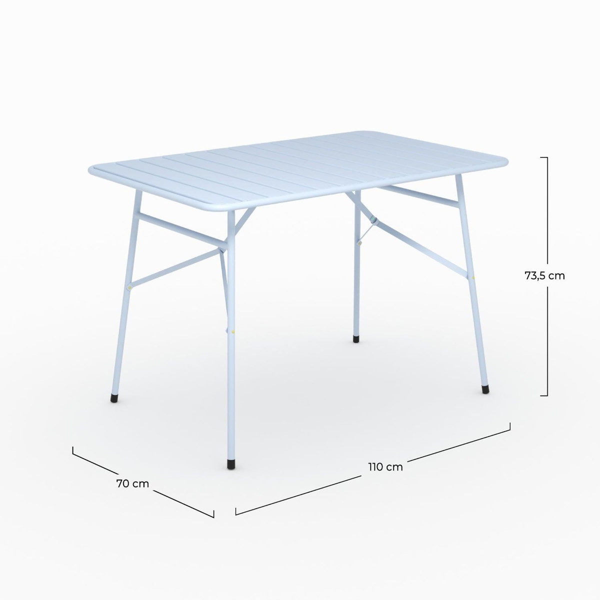 Rendez vous déco Table de jardin en metal bleu pastel 4 personnes-Yumi