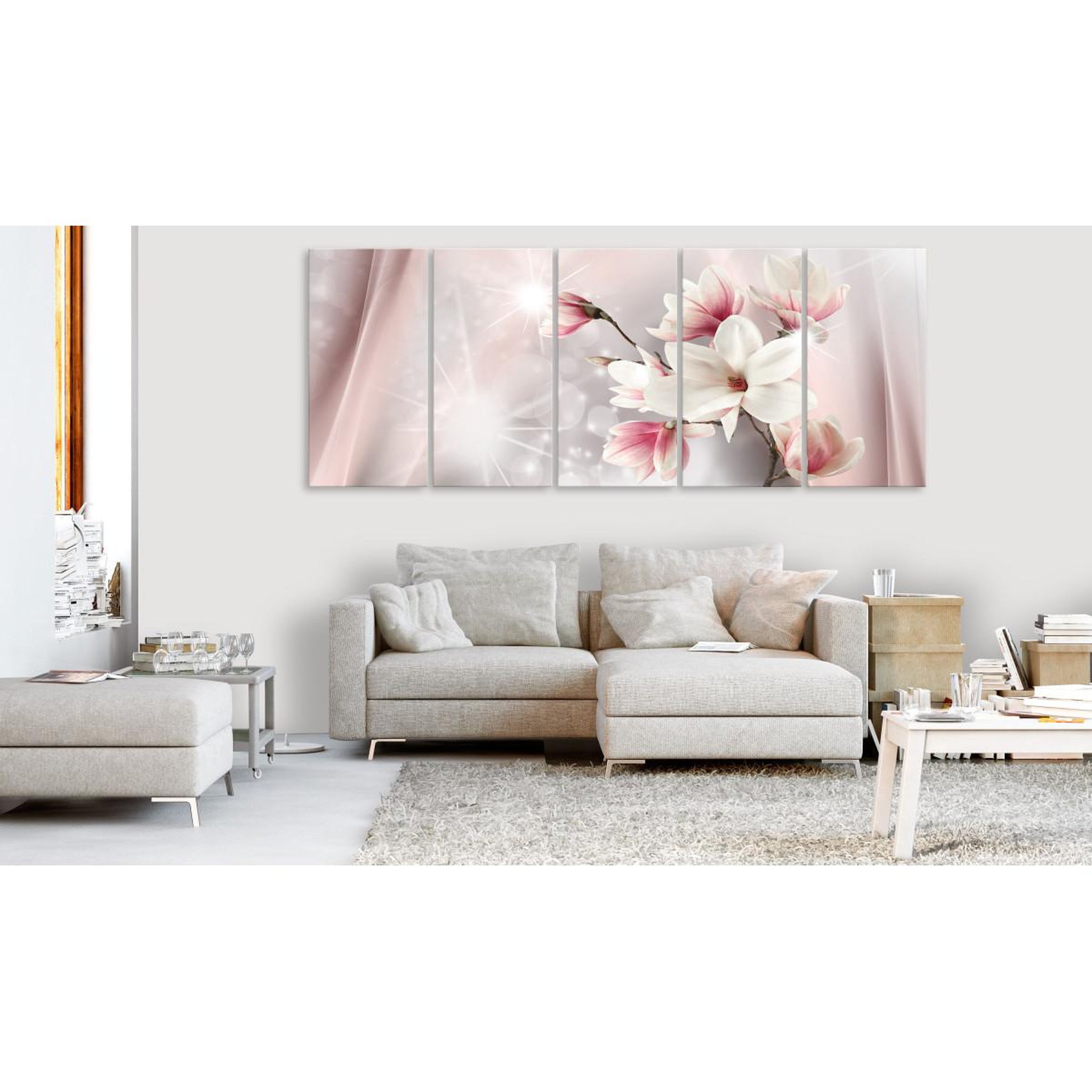 Voir la diapositive 2 : Paris Prix Tableau 5 panneaux  dazzling magnolias narrow