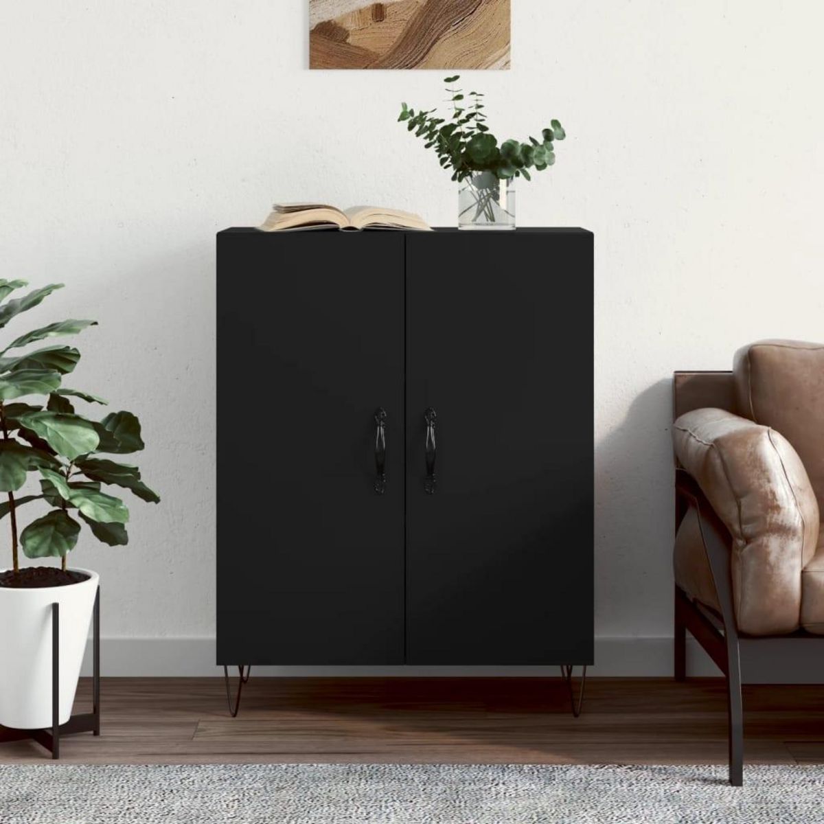 VIDAXL Buffet noir 69,5x34x90 cm bois d'ingenierie