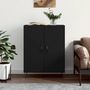 Voir la diapositive 1 : VIDAXL Buffet noir 69,5x34x90 cm bois d'ingenierie