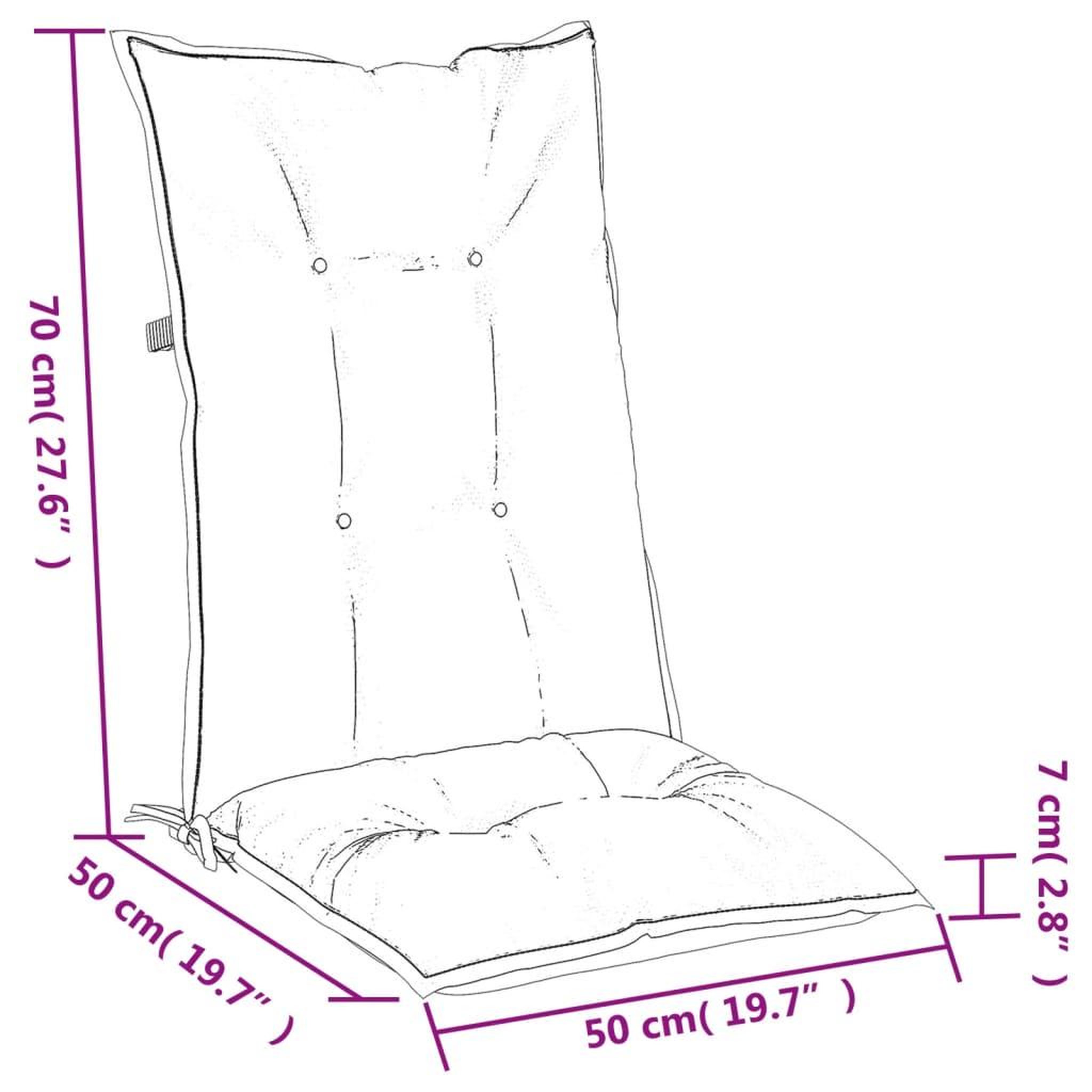Voir la diapositive 6 : VIDAXL Coussins de chaise a dossier haut lot de 6 gris clair melange